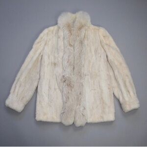 stephen burrows 1970s white fox fur coat